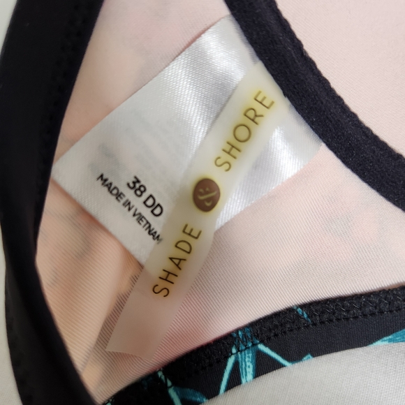 SOLD - Shade & Shore Multi-Color Floral Padded Beaded Edge Bikini Top 38DD - Picture 7 of 7